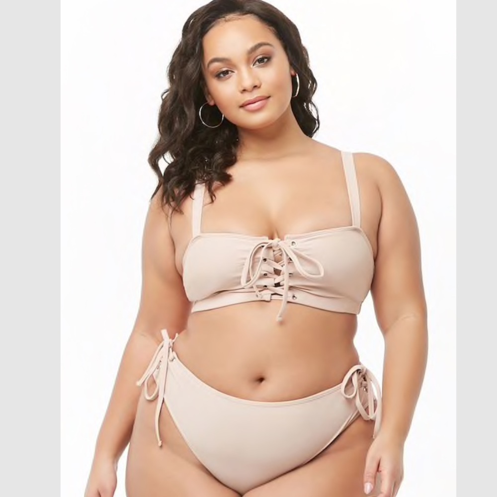 👙Rosy Taupe Grommet Tie Bikini 👙